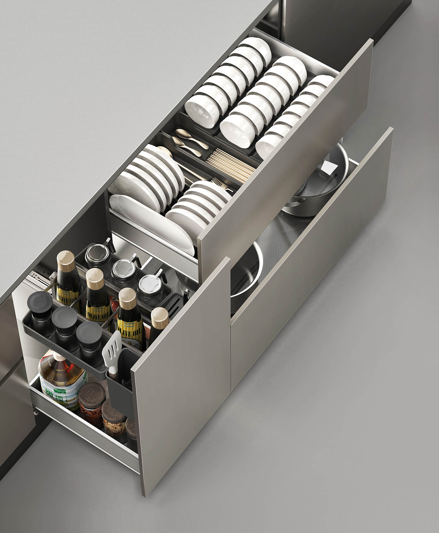 kitchen matt grey tall pantry unit