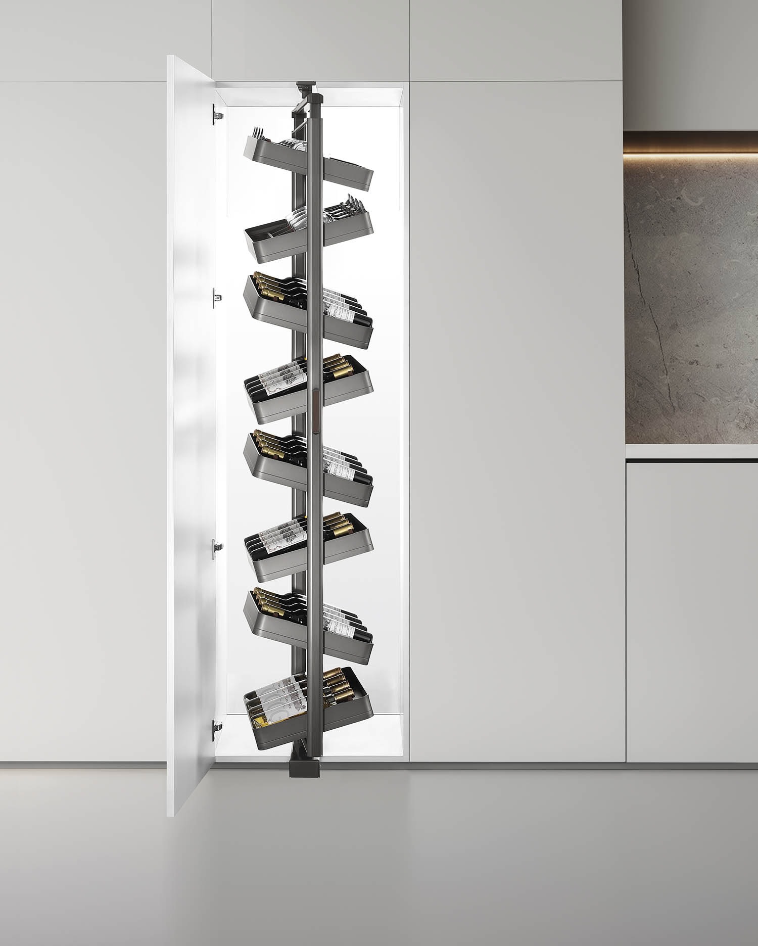 kitchen matt grey tall pantry unit